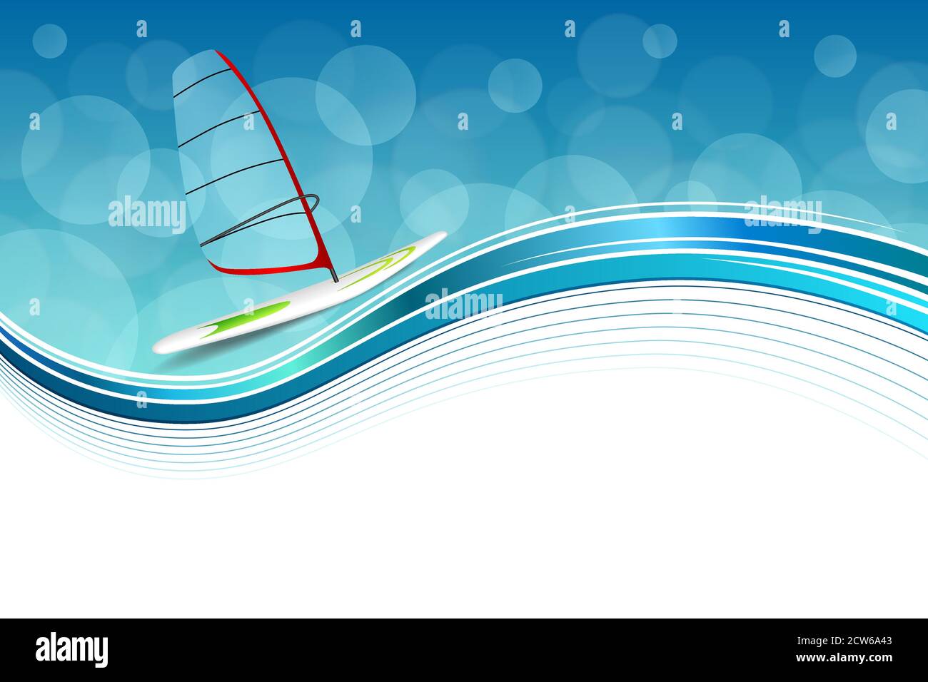 Hintergrund abstrakt Meer Sport Urlaub Design rot grün Windsurfen blau Vektor für die Rahmendarstellung Stock Vektor