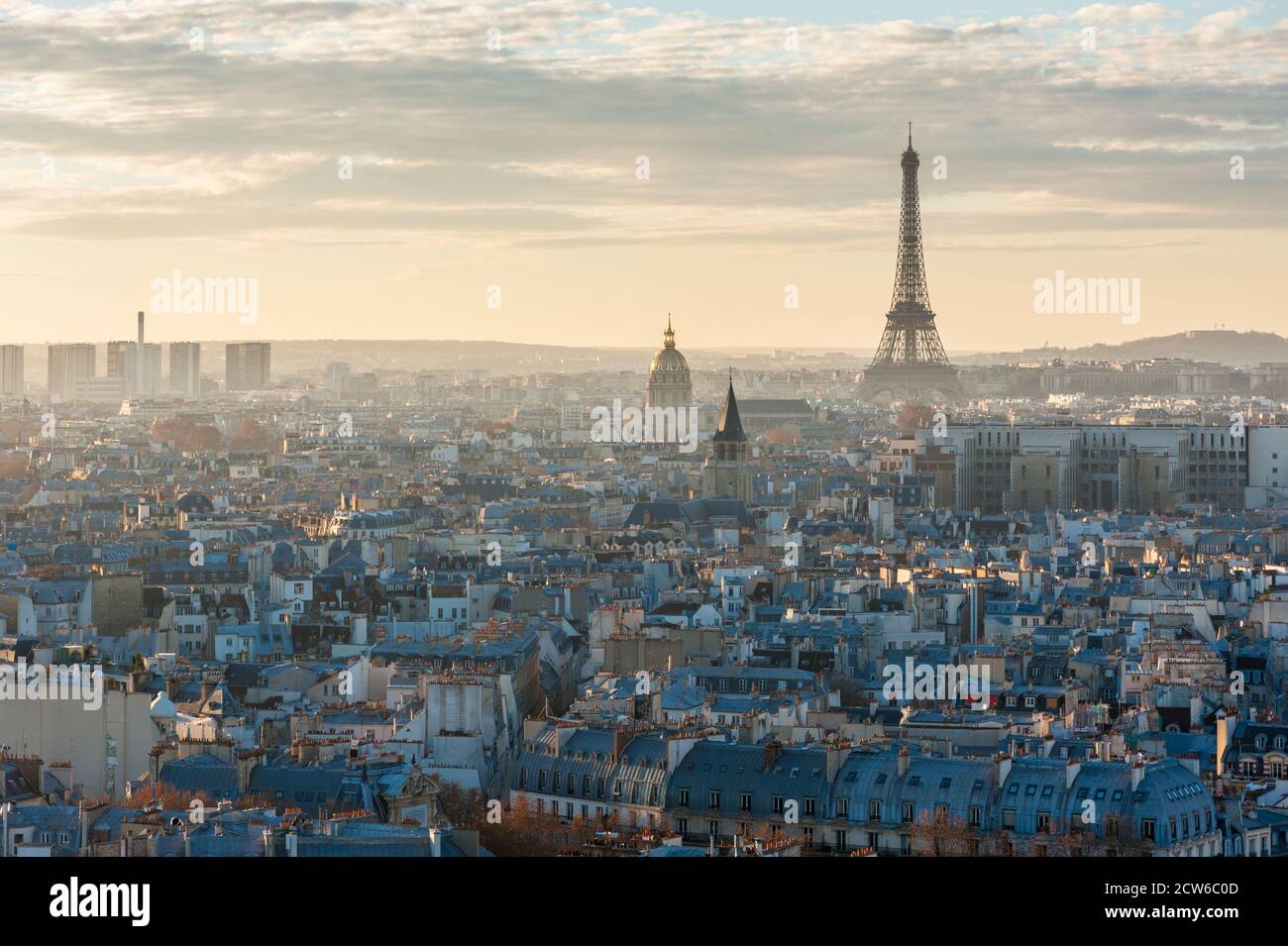 Paris Skyline Luftaufnahme mit dem eiffelturm, Frankreich Stockfoto