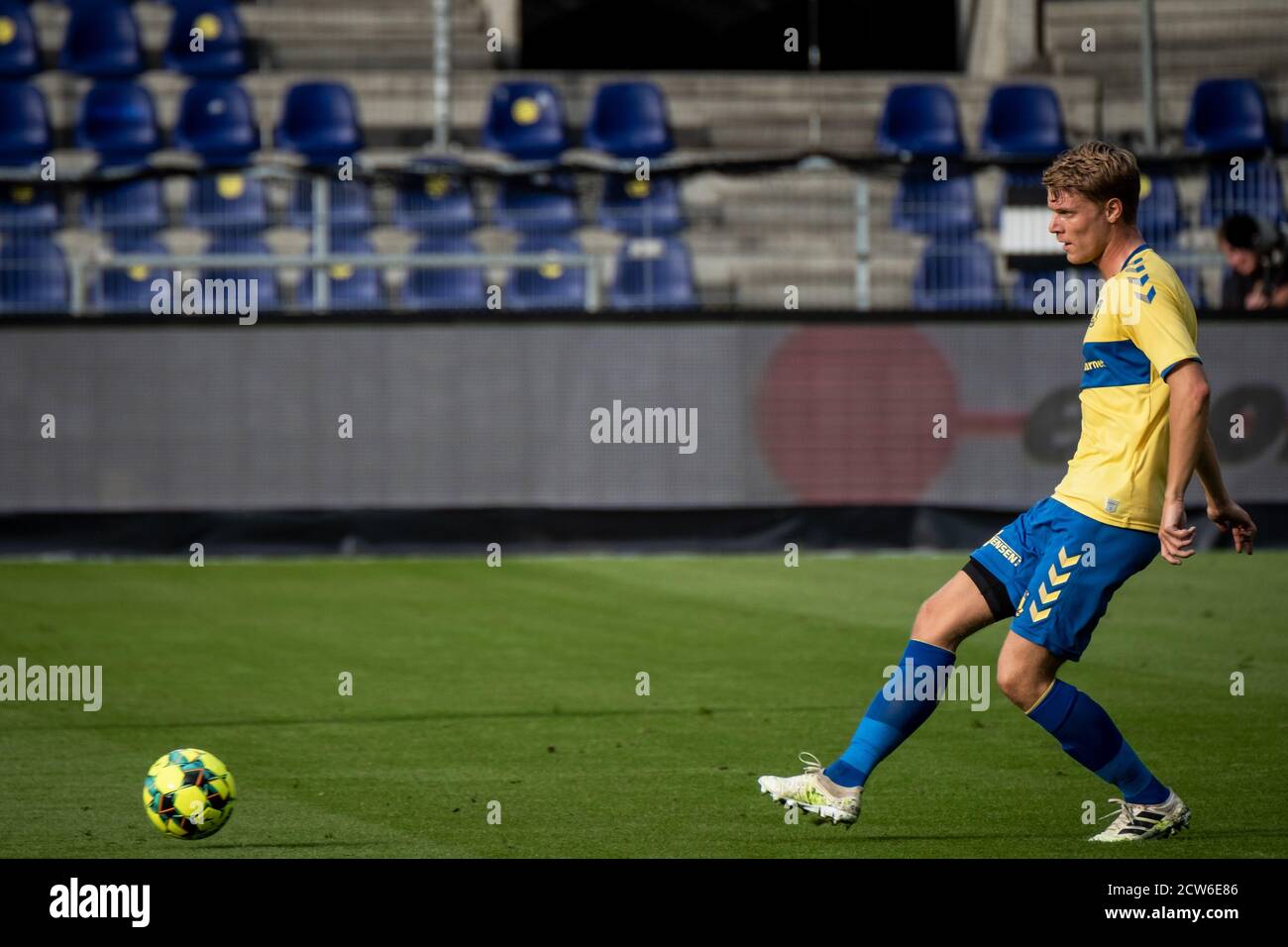 Broendby, Dänemark. September 2020. Sigurd Rosted (4) von Broendby, WENN während der 3F Superliga-Spiel zwischen Broendby IF und AC Horsens im Broendby Stadion in Broendby gesehen. (Foto Kredit: Gonzales Foto/Alamy Live News Stockfoto