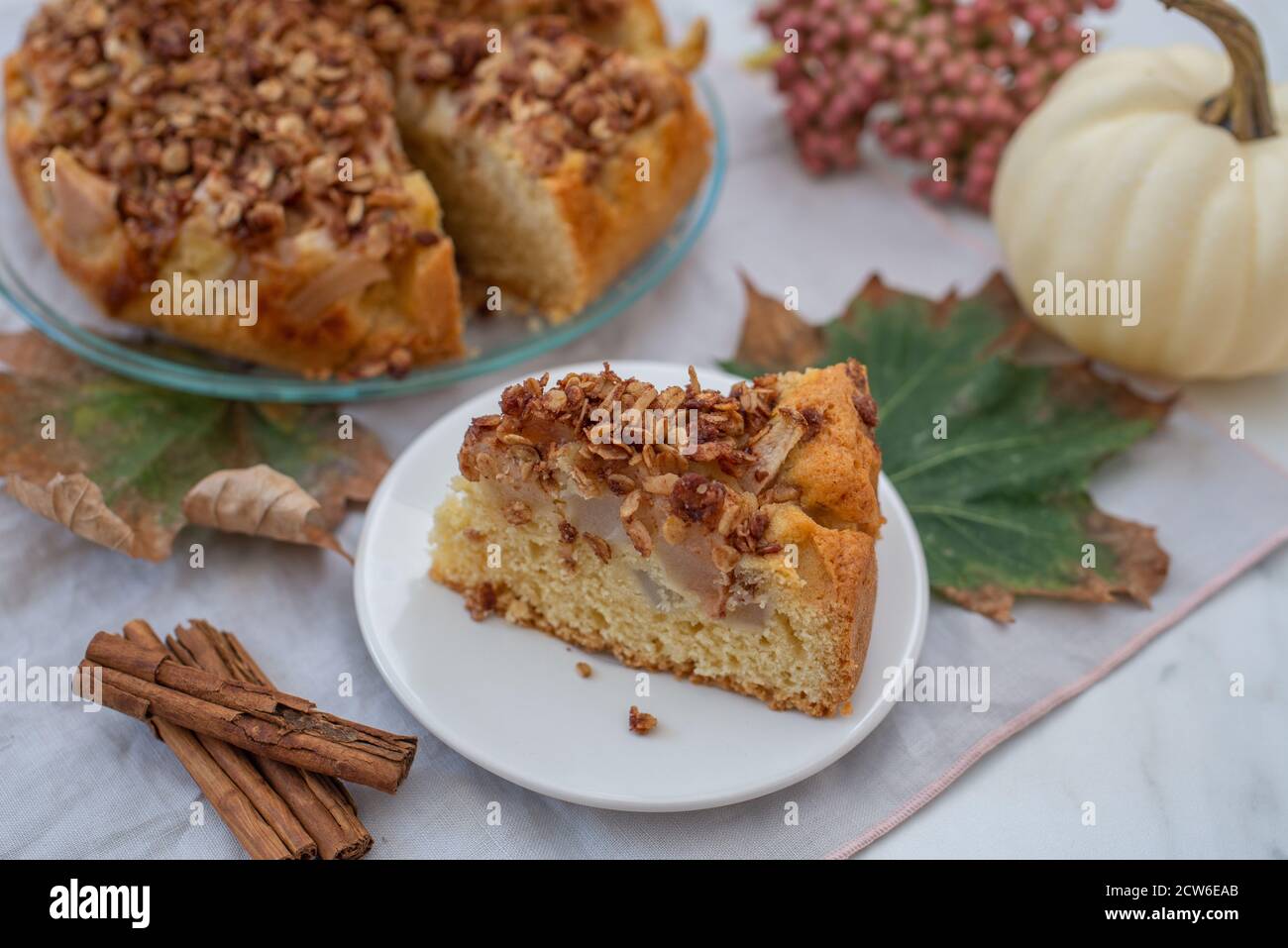 Süße hausgemachte Vanillebirne Pie Stockfoto