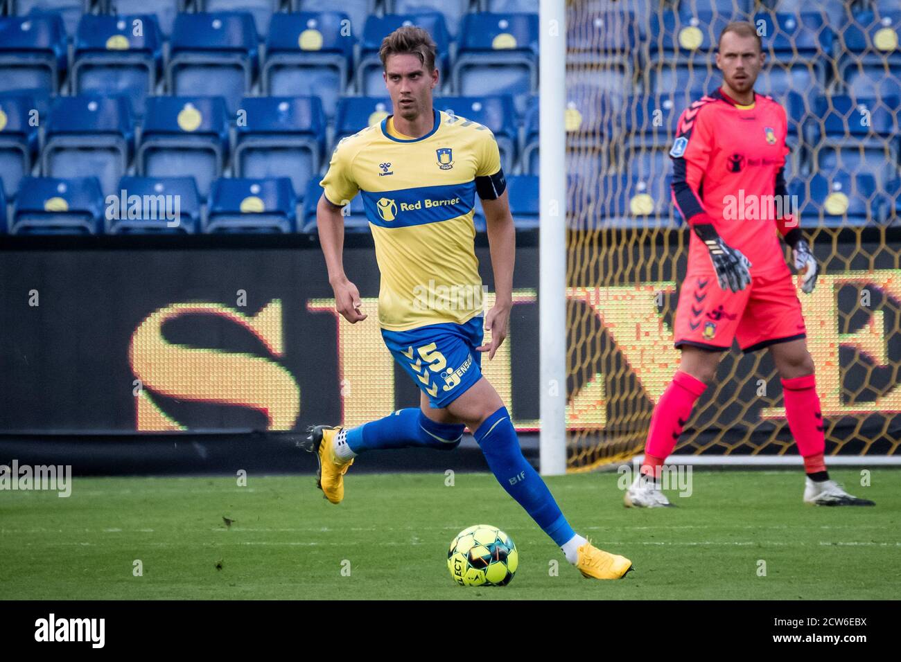 Broendby, Dänemark. September 2020. Andreas Maxsoe (5) von Broendby, WENN er während des 3F Superliga-Spiels zwischen Broendby IF und AC Horsens im Broendby Stadion in Broendby gesehen wird. (Foto Kredit: Gonzales Foto/Alamy Live News Stockfoto