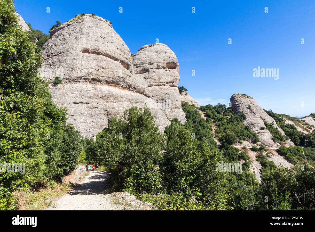Die Berge von Montserrat in Barcelona, Spanien ist ein beliebtes Wanderziel Stockfoto