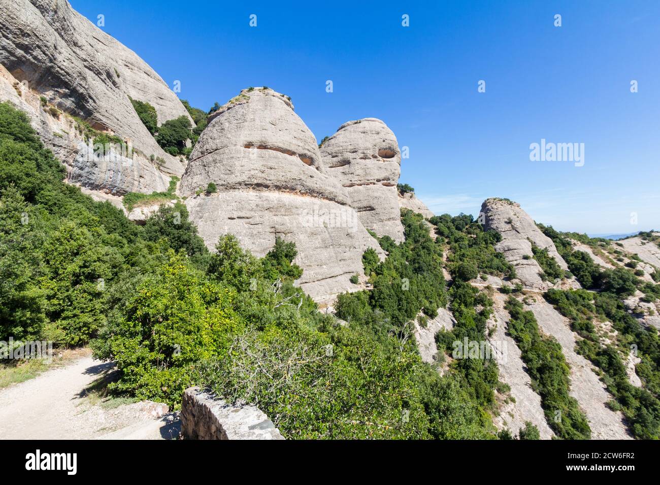 Die Berge von Montserrat in Barcelona, Spanien ist ein beliebtes Wanderziel Stockfoto
