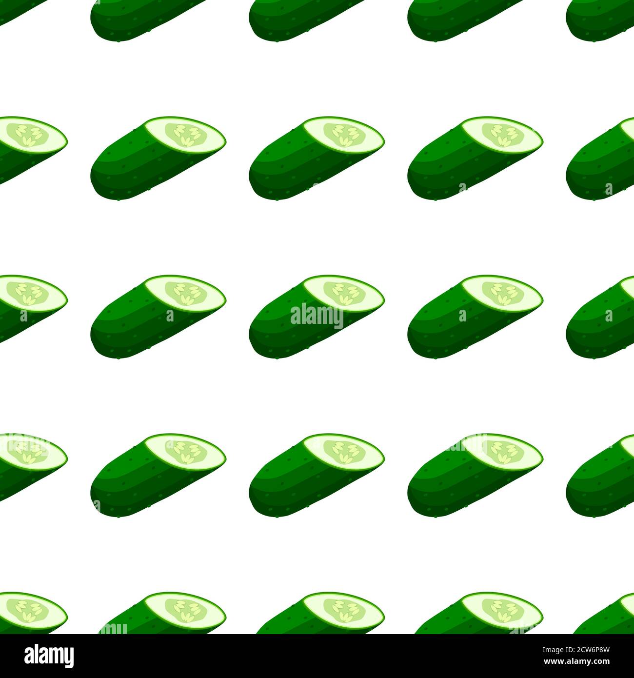 Illustration zum Thema der hellen Muster grüne Gurke, Gemüsepflanze für Dichtung. Gemüsemuster bestehend aus schöner Gurke, viele Pflanzen. Simp Stock Vektor