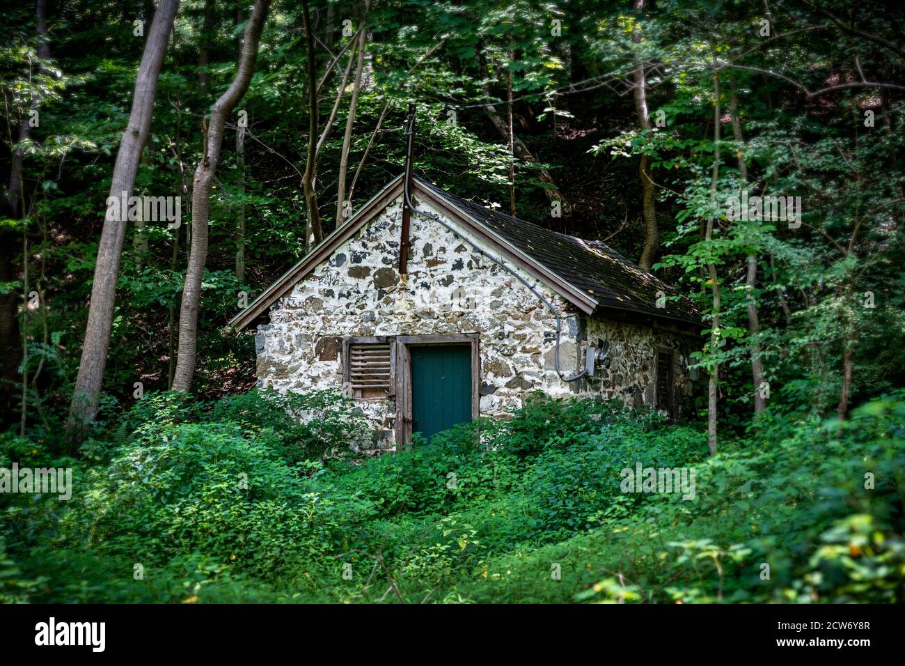 Rustikales springhouse in Chester Springs, Pennsylvania, USA. Stockfoto