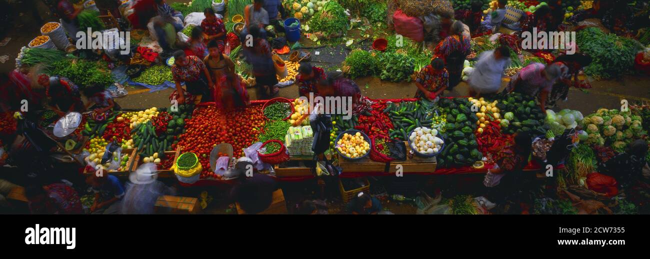 Gemüsemarkt in Chichicastenango, Guatemala Stockfoto