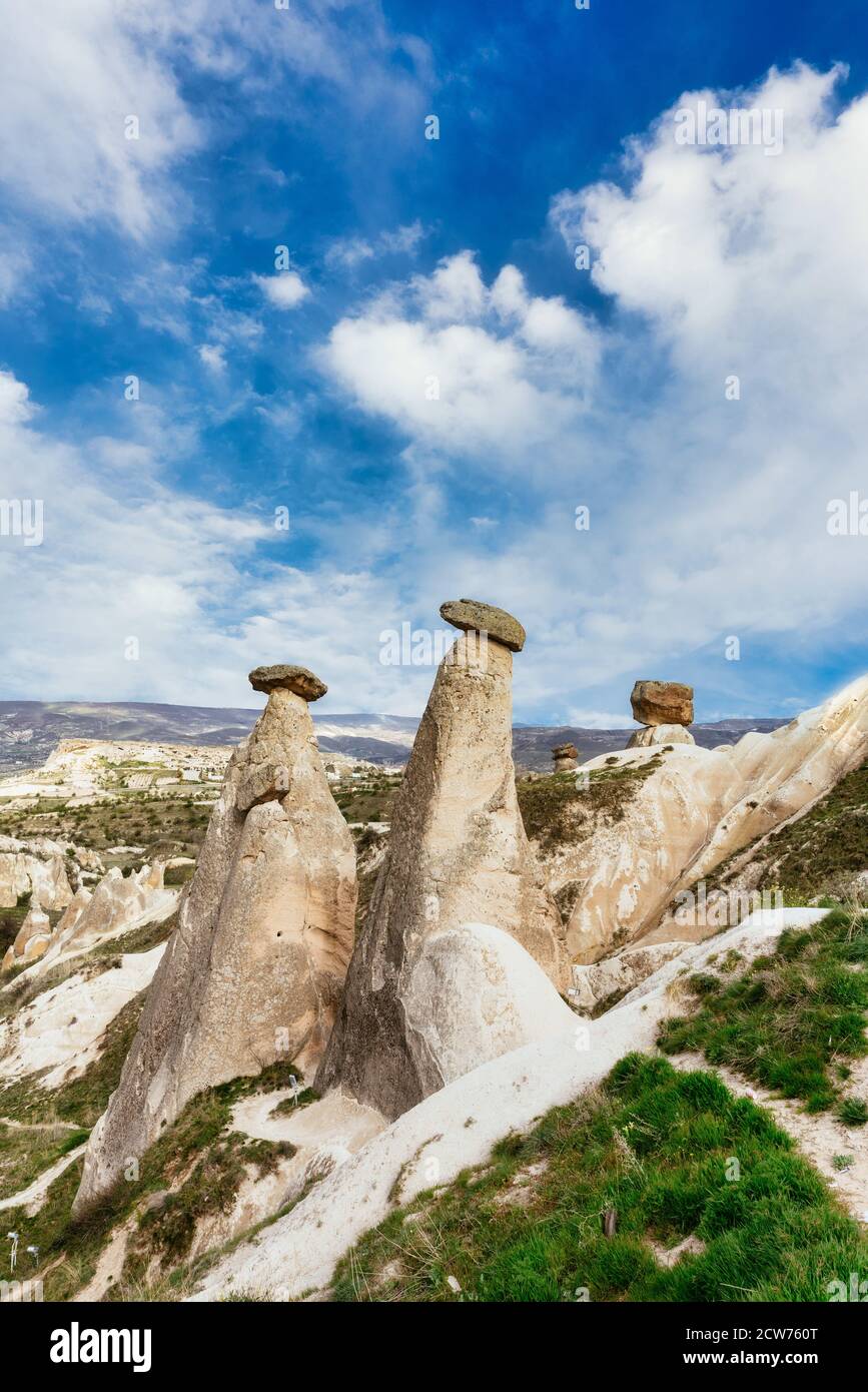 Drei Schwestern Rock Formation. Kappadokien, Zentralanatolien, Türkei Stockfoto