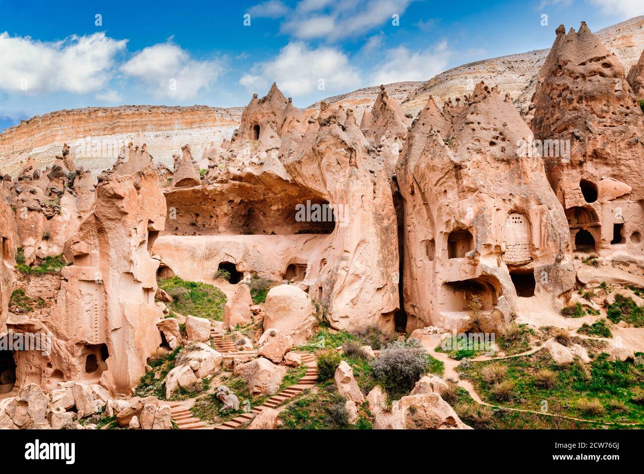 Zelve, Kappadokien, Provinz Nevsehir, Zentralanatolien, Türkei Stockfoto