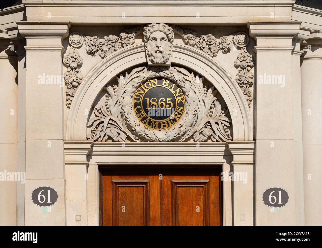 London, England, Großbritannien. Union Bank Chambers (1865), 61 Carey Street. Früher die Union Bank of London Limited, Chancery Lane Branch, jetzt ein Pub/Restaurant Stockfoto