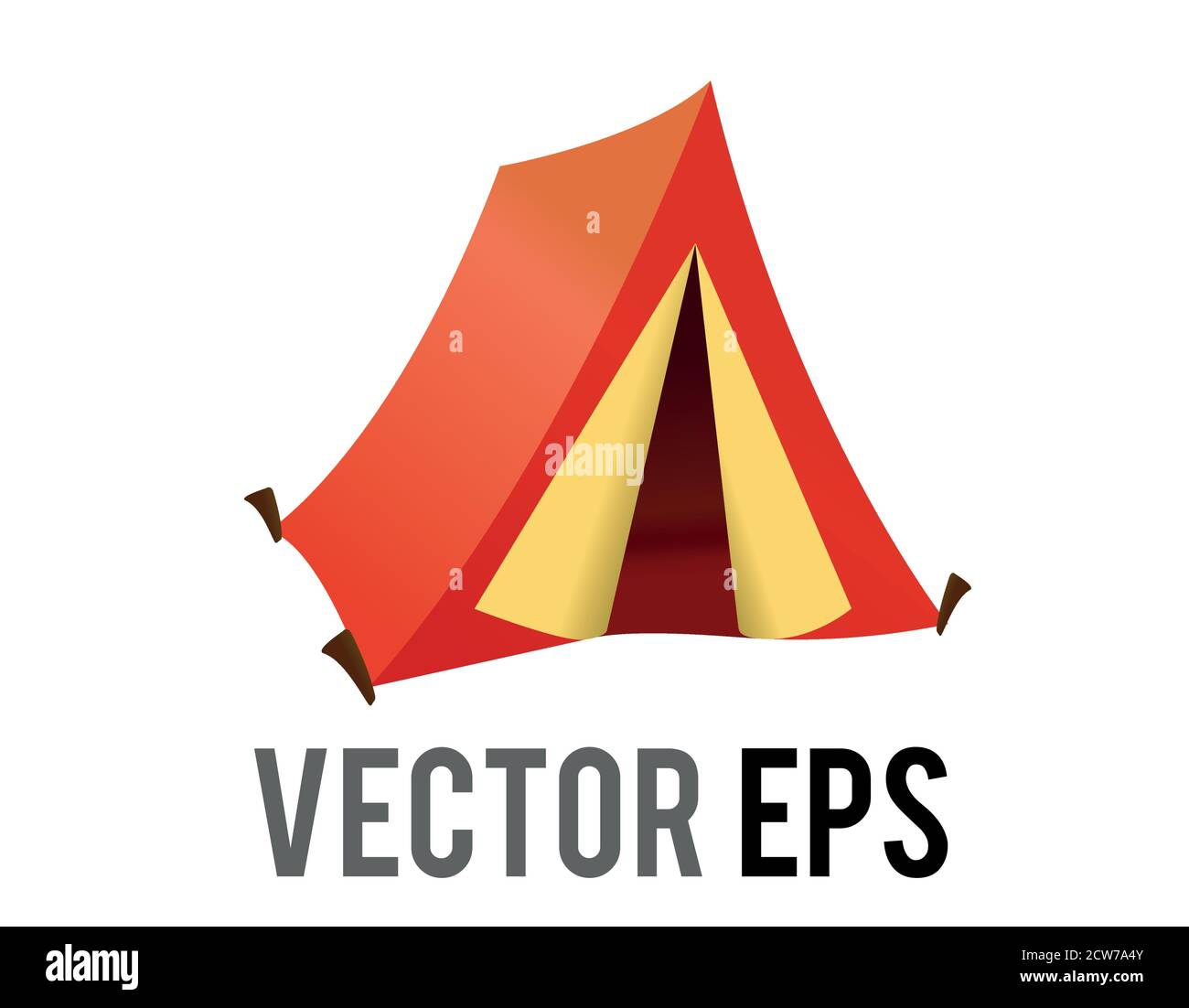 Das isolierte Vektor orange rot Gradient Outdoor Zelt Symbol, zum Schutz vor Wind und Regen beim Camping verwendet Stock Vektor