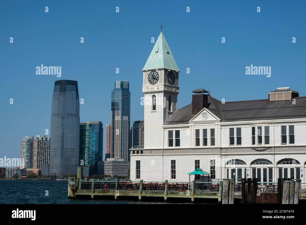 City Pier A ist ein Wahrzeichen im Battery Park, NYC, USA Stockfoto
