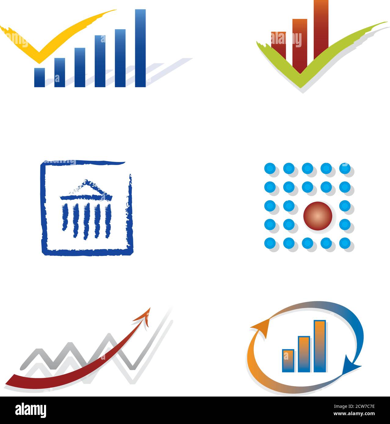 Set von Symbolen für Logo Design - Finanzen und Asset Management. Stock Vektor