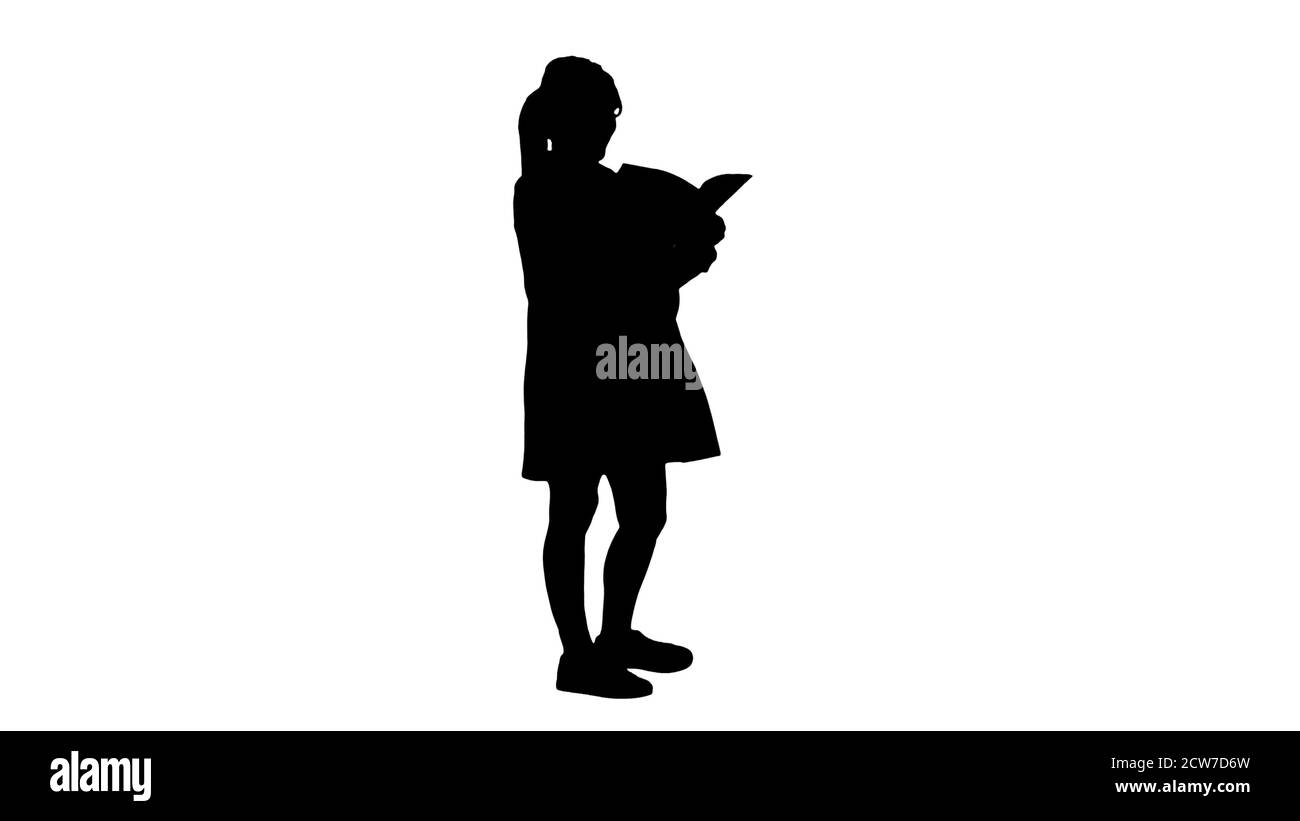 Die schwangere Frau steht mit einem Buch, Alpha Channel Stockfoto