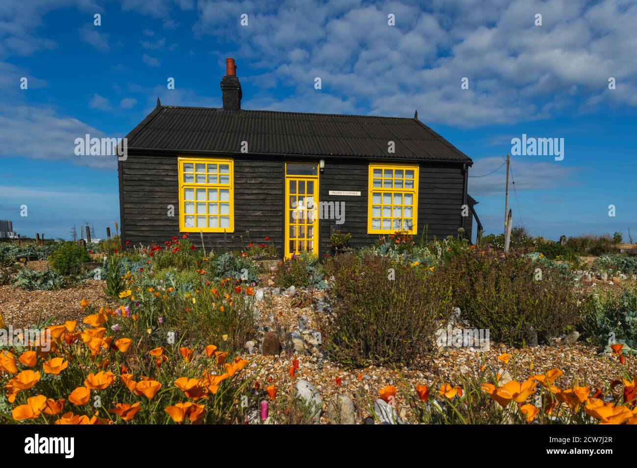 England, Kent, Dungeness, Prospect Cottage, die ehemalige Heimat von Regisseur Derek Jarman Stockfoto