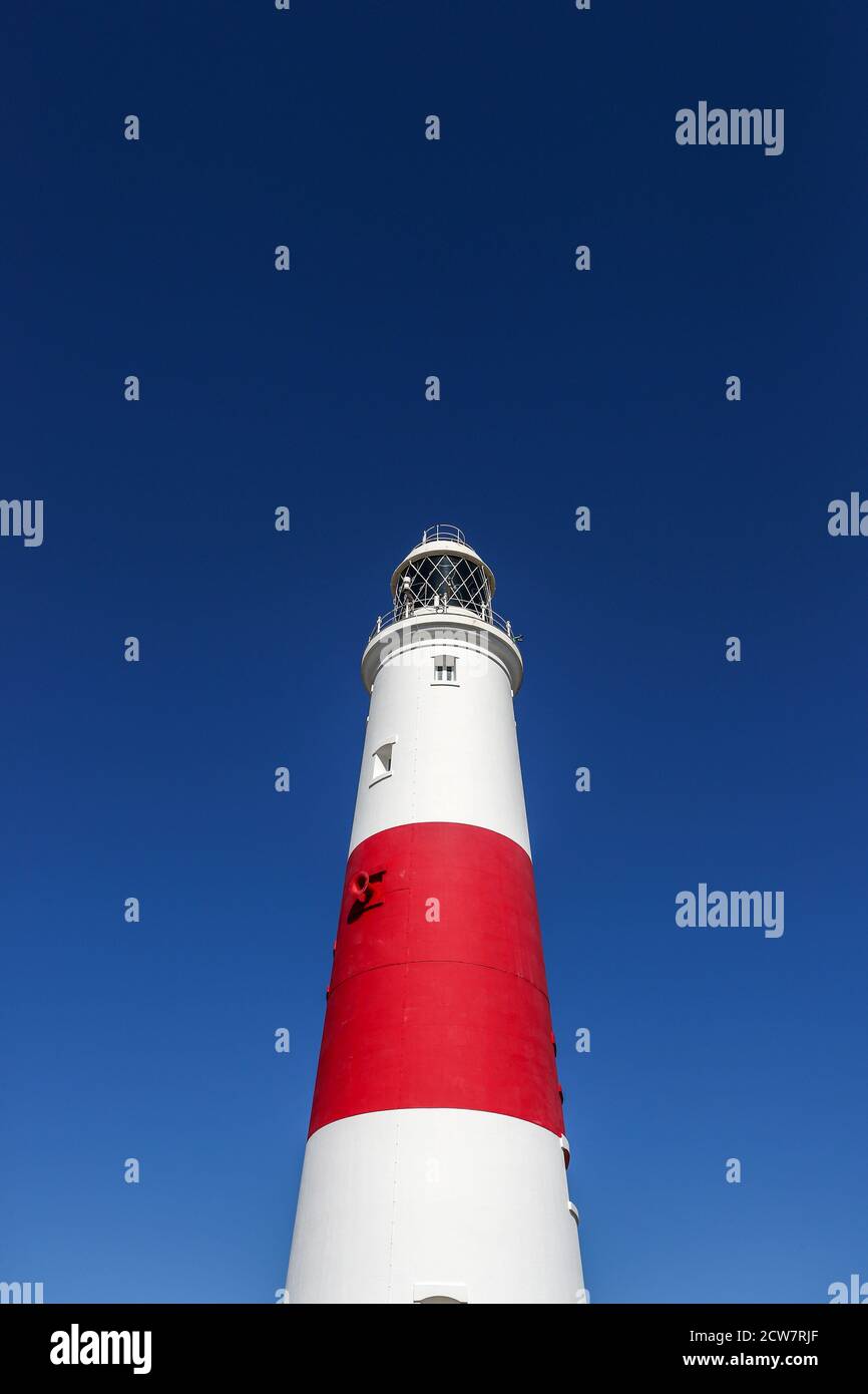 Portland Bill Red and white Lighthouse, Isle of Portland, Dorset, Großbritannien Stockfoto