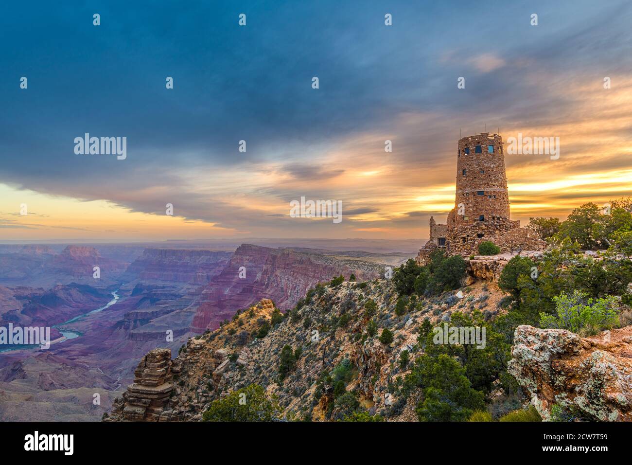 Desert View Wachturm am Grand Canyon, Arizona, USA. Stockfoto