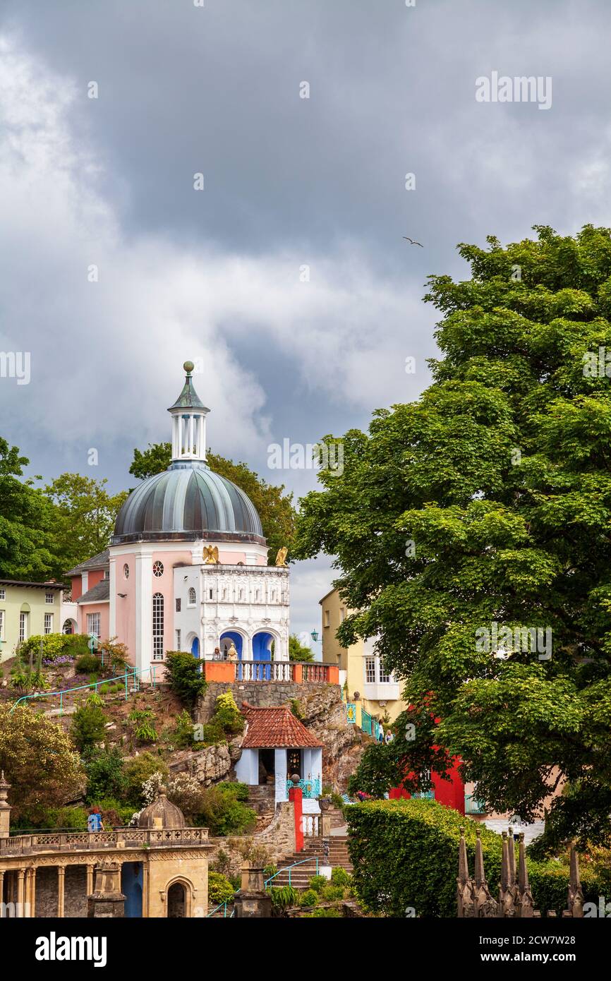 Das Pantheon in Portmeirion Village, Gwynedd, Wales Stockfoto