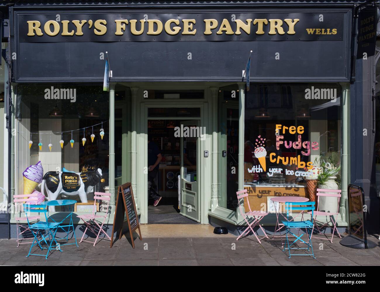 Roly's Fudge Pantry am Wells Market Square Stockfoto