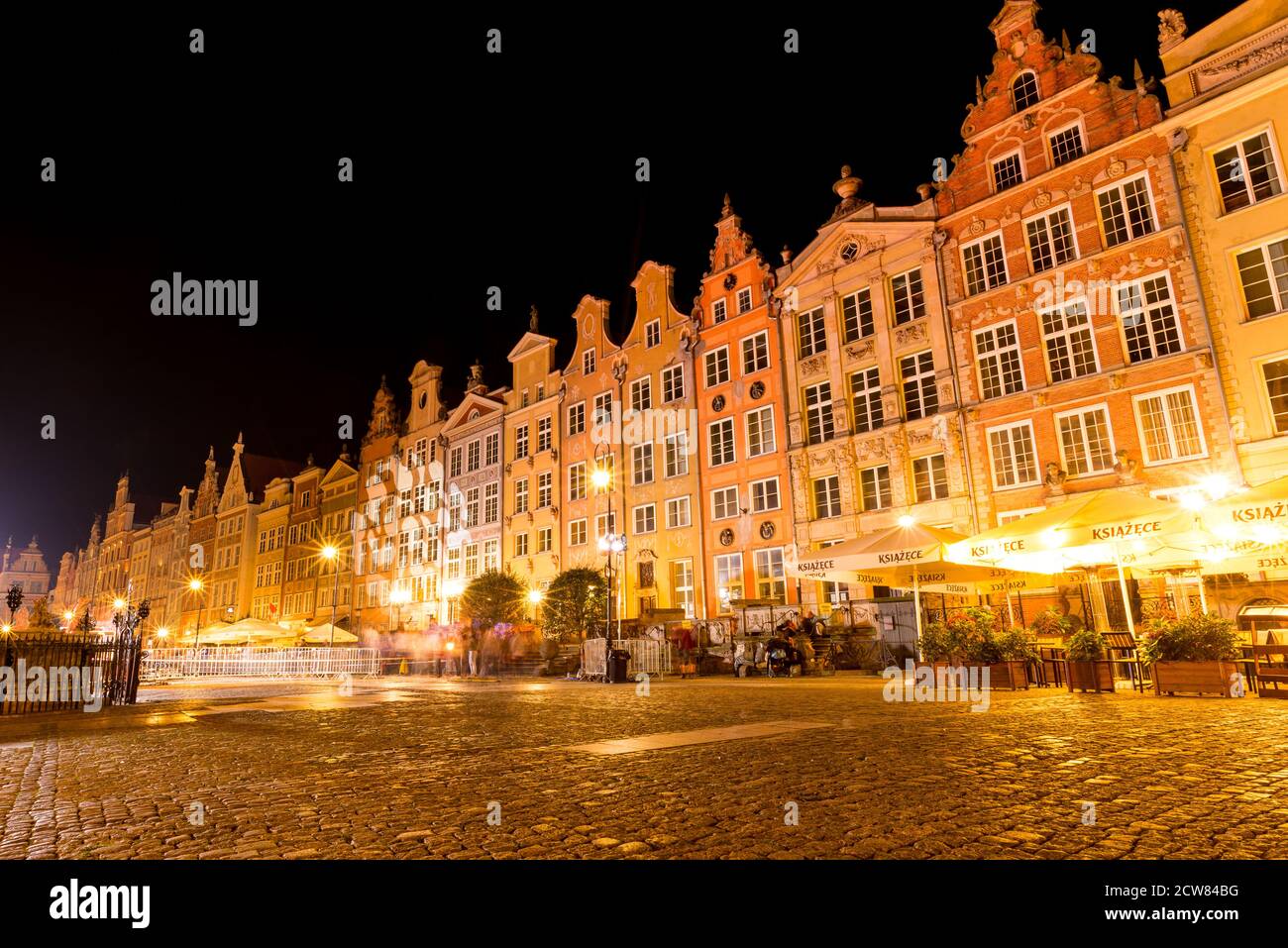 Ein Herbstabend auf Długi Targ in der Altstadt von Gdańsk Stockfoto