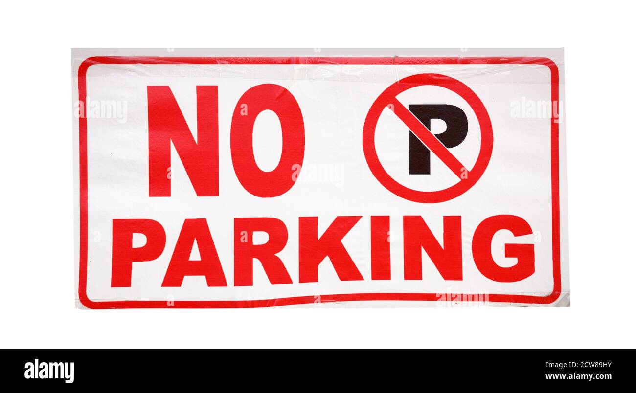 Nahaufnahme des Hinweises „kein Parkplatz“ Stockfoto