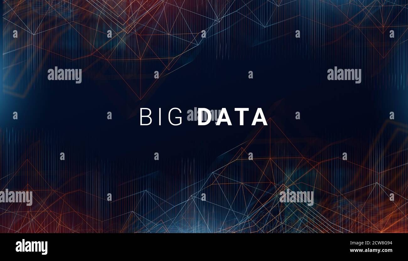 Big-Data-Konzept. Kreative Illustration Mit Bunten Geometrischen Elementen Über Dunklem Hintergrund Stockfoto