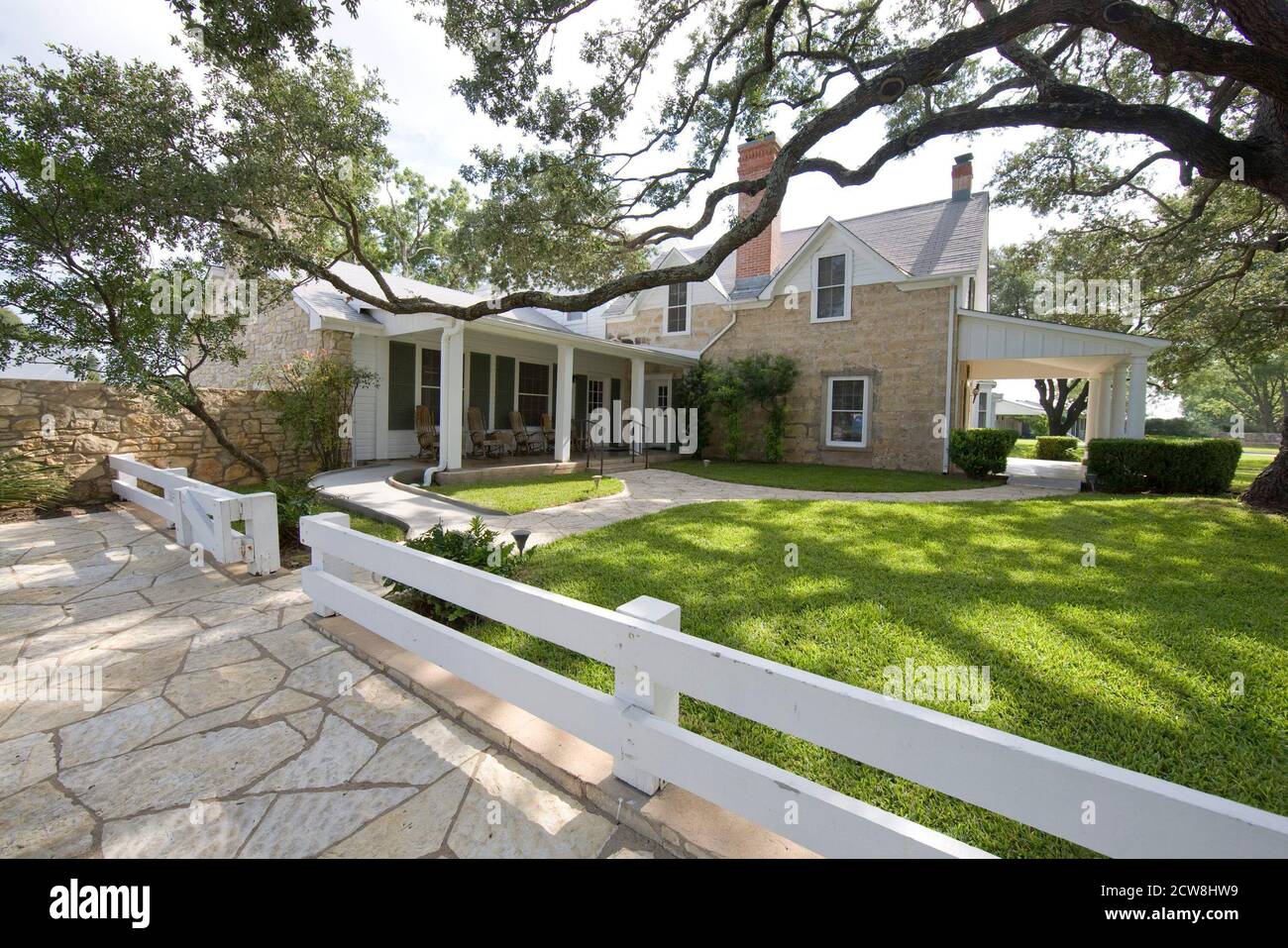 Stonewall, TX 28. August 2008: Hundert Jahre nach der Geburt von Präsident Lyndon Baines Johnson, wurde die Familienranch am Ufer des Pedernales River, damals bekannt als Texas White House, für Wanderungen eröffnet. ©Bob Daemmrich Stockfoto