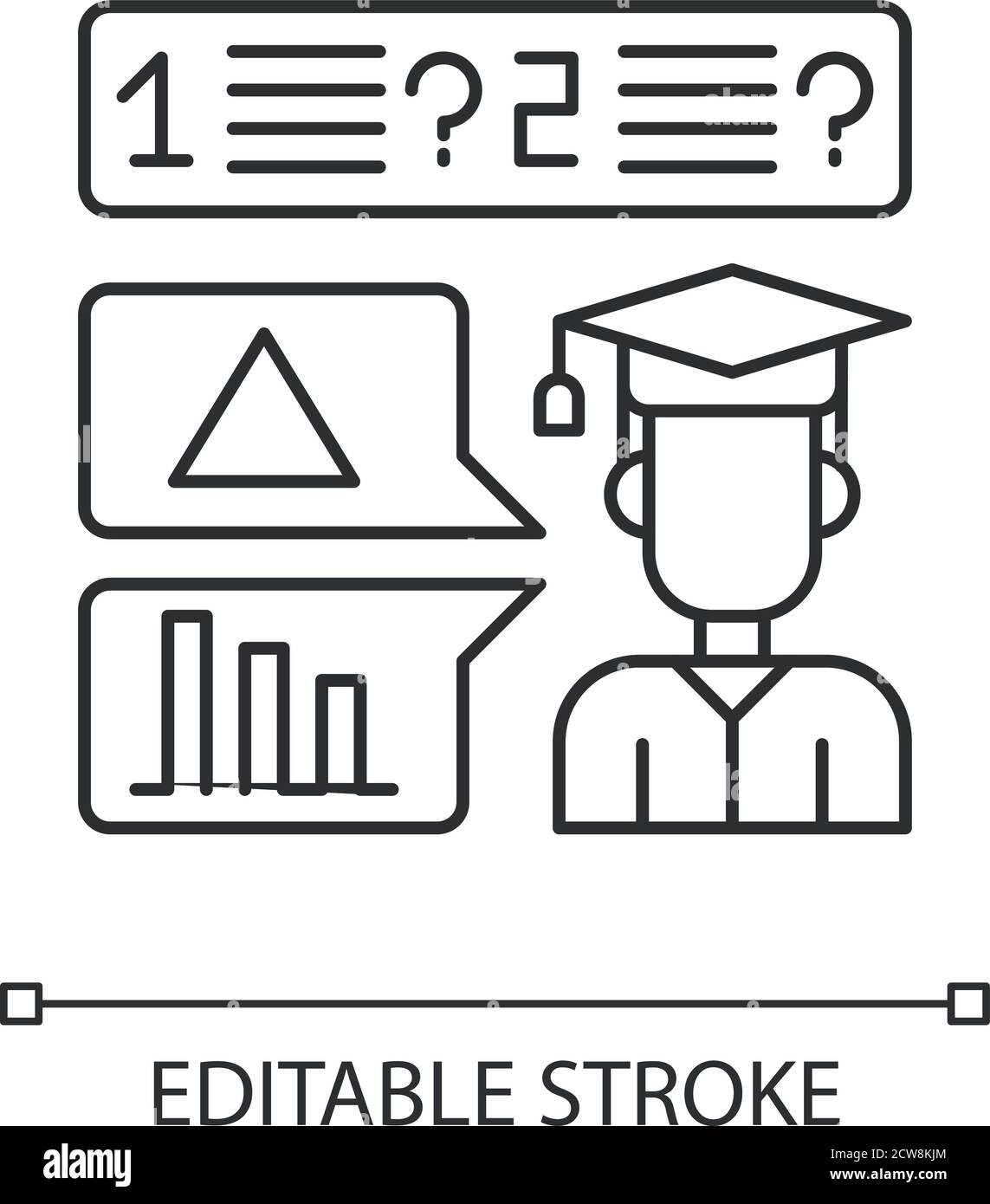 Symbol für die perfekte lineare orale Untersuchung Stock Vektor