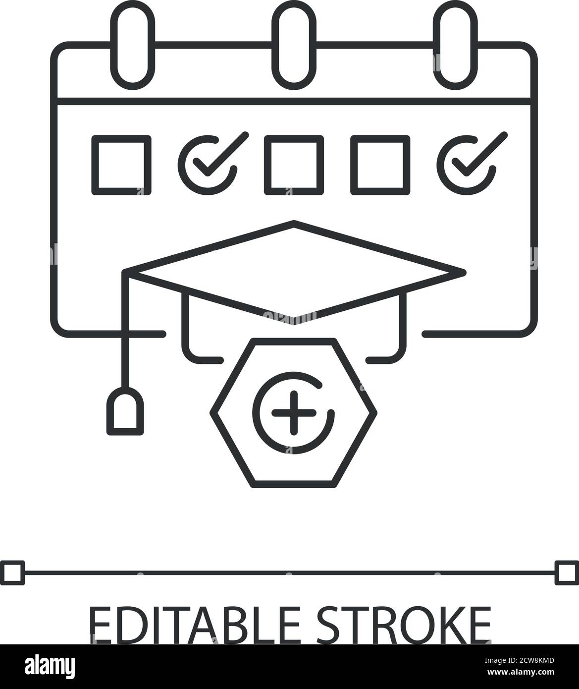 Symbol für perfektes lineares Diagnosetest Pixel Stock Vektor