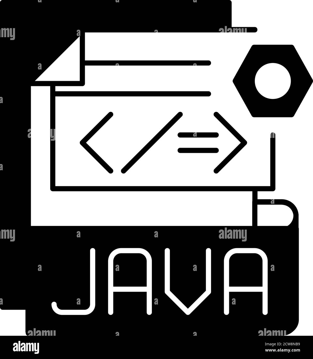 JAVA-Datei schwarzes lineares Symbol Stock Vektor