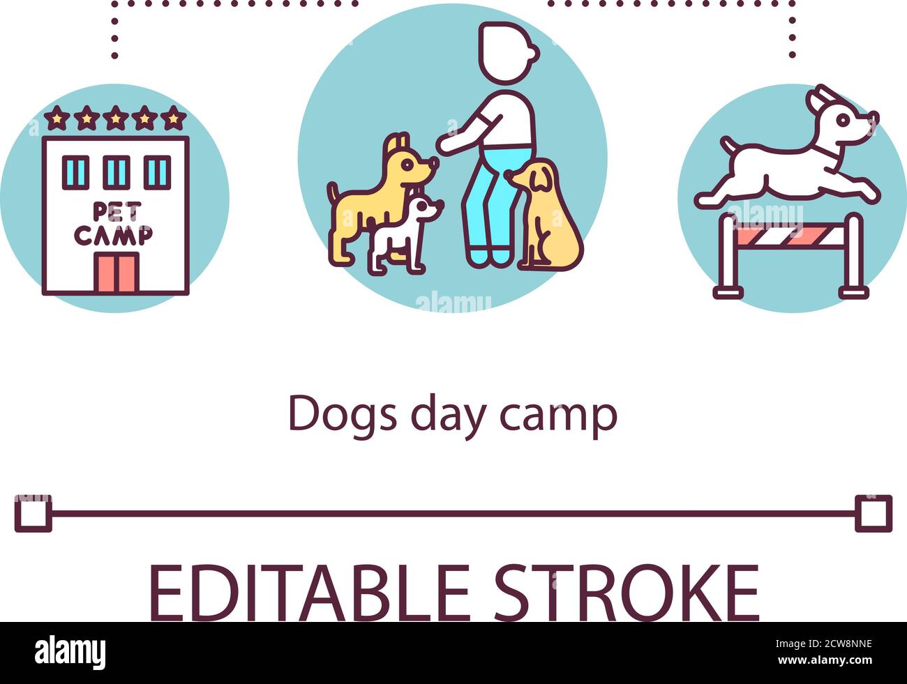 Dogs Day Camp Konzept Symbol Stock Vektor