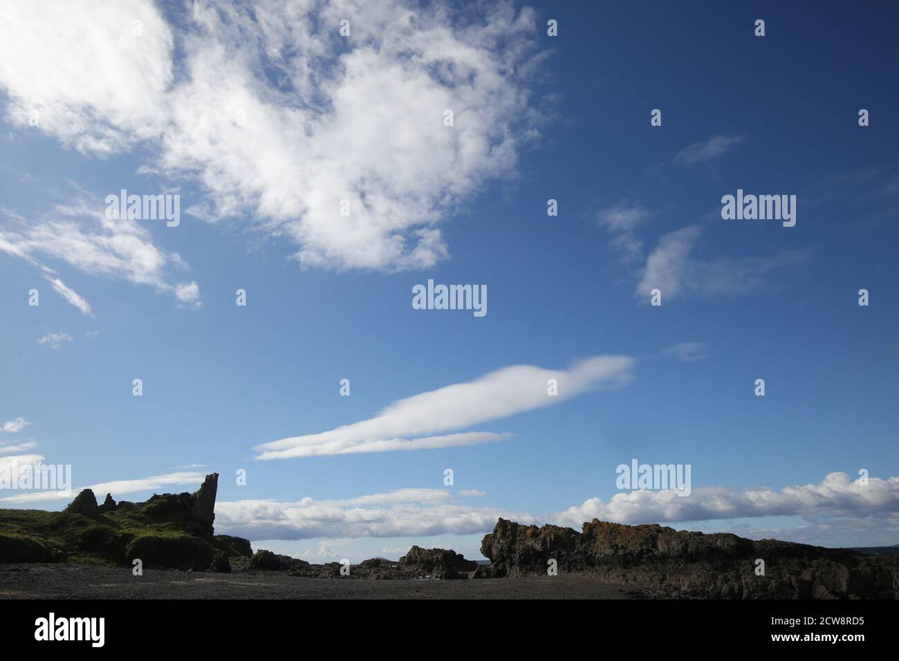Dunure Castle, Ayrshire, Westküste von Schottland, Großbritannien. Ruine an der Küste und an den Klippen Stockfoto