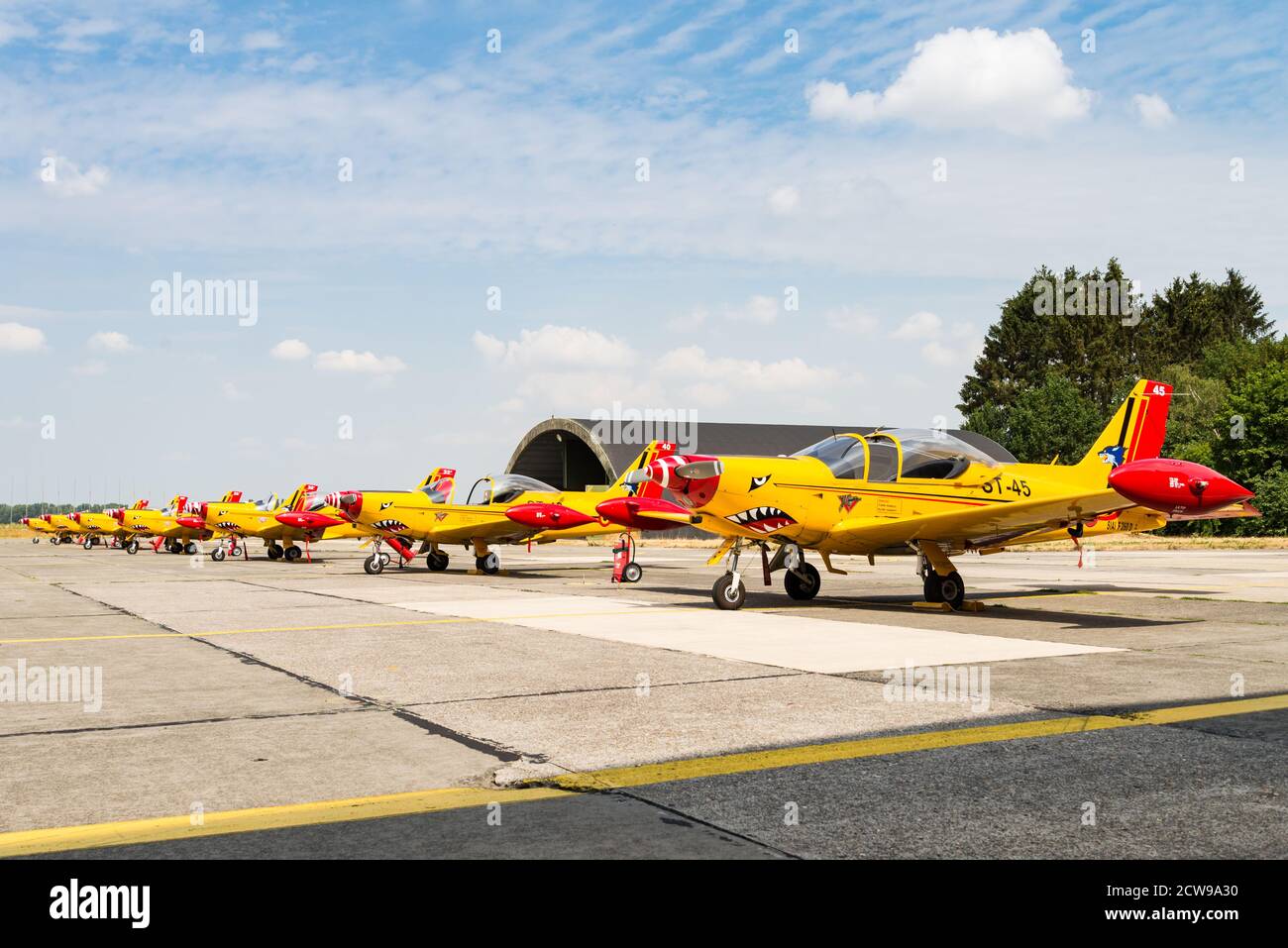 Das militärische Trainer-Flugzeug SIAI-Marchetti SF.260 der belgischen Luftwaffe. Stockfoto