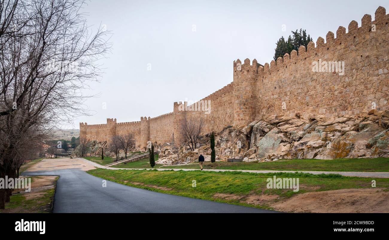 Murallas de Ávila. Ciudad patrimonio de la Humanidad por la UNESCO. Castilla León. España Stockfoto