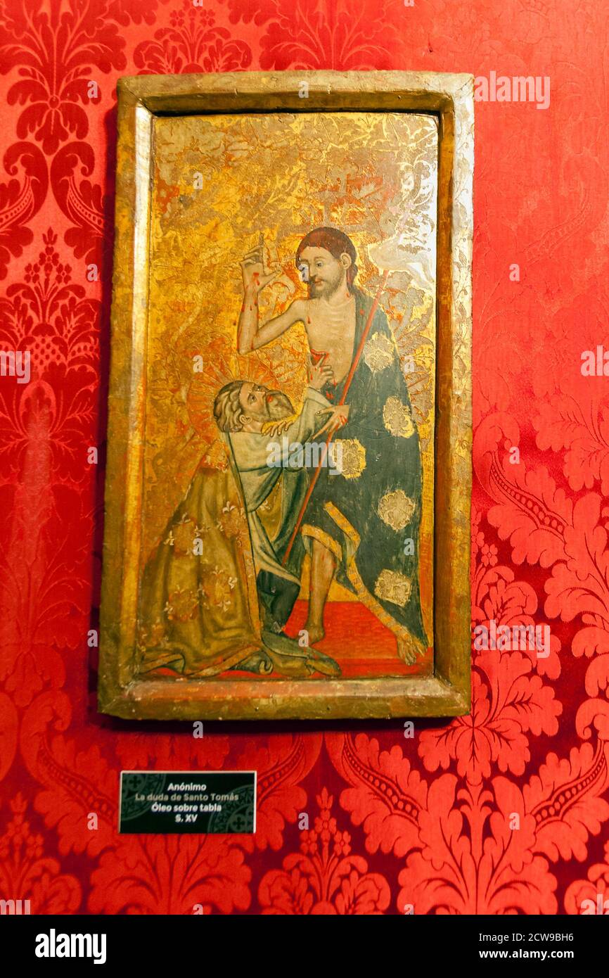 Cuadro La duda de Santo Tomás en la catedral de Ávila. Castilla León. España Stockfoto