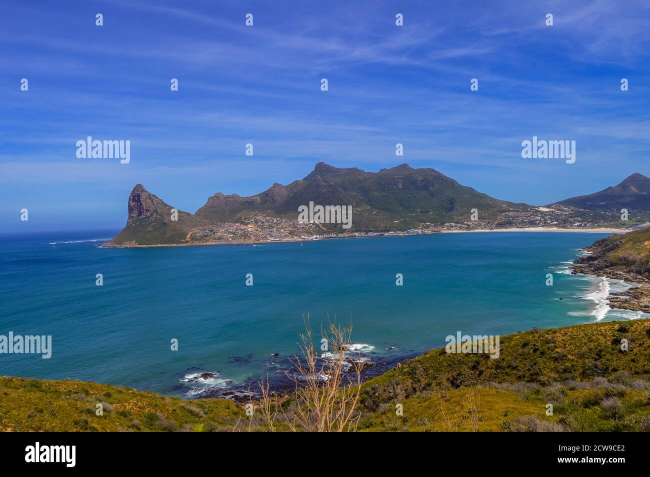 Hout Bay Strand entlang Chapmans Peak Drive in Kapstadt Südafrika Stockfoto