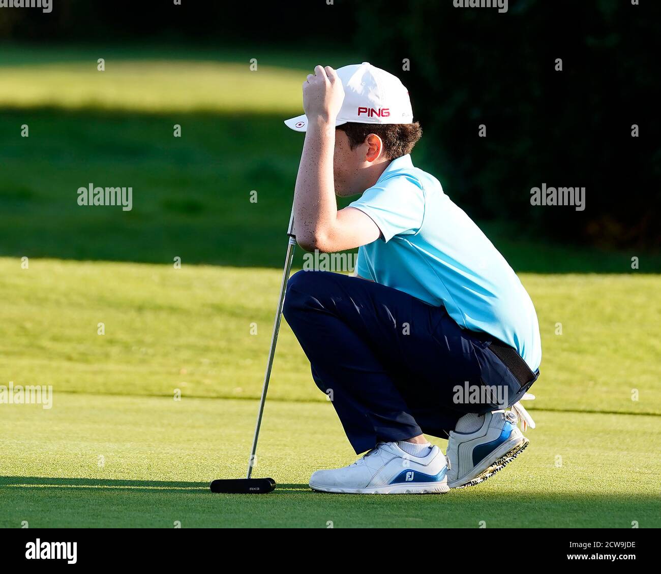 Swansea, Großbritannien. September 2020. Alexander Estridge während der Junior European Open Regional Finals im Swansea Bay Golf Club. Kredit: SOPA Images Limited/Alamy Live Nachrichten Stockfoto