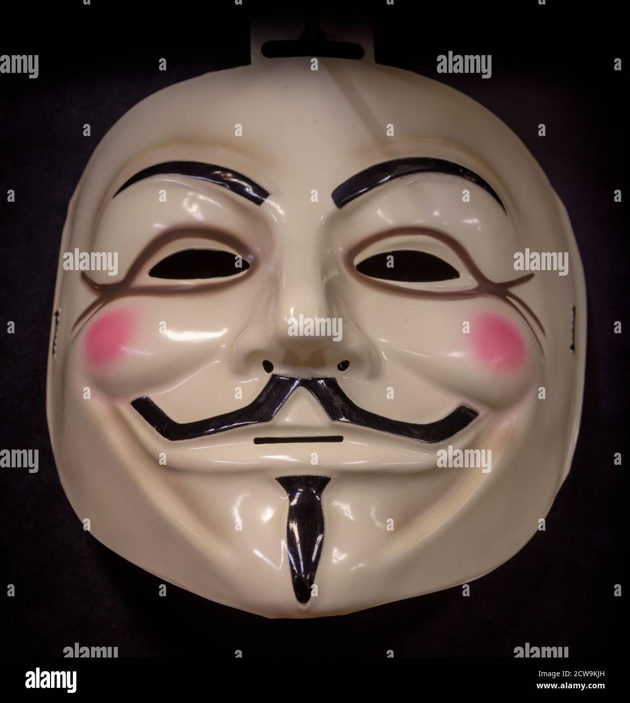 V für Vendetta Gesichtsmaske Stockfoto