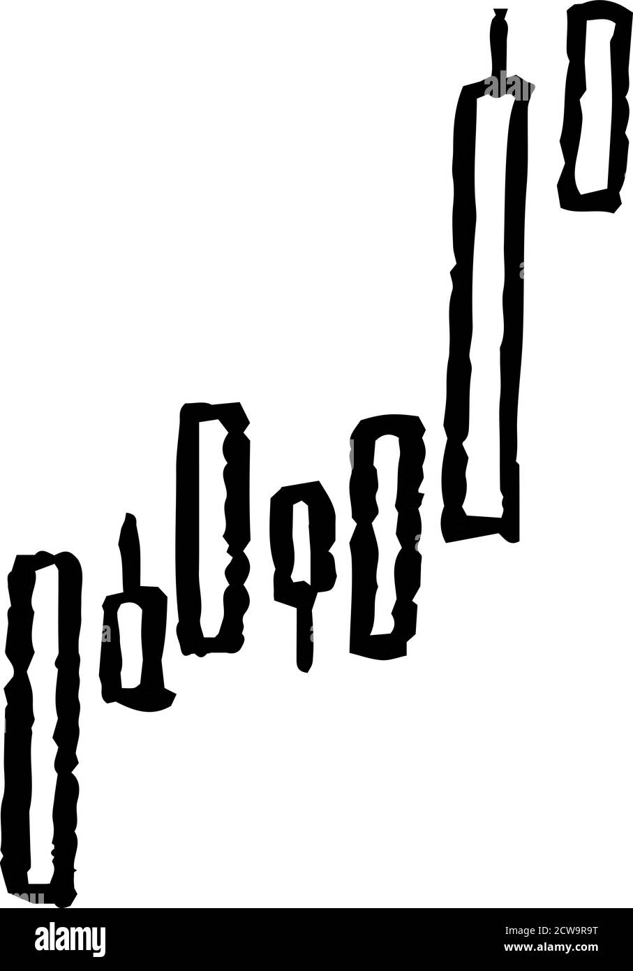 Dies ist eine Illustration der monochromen Illustration, die einen Stock zeigt Preisspitzen gesetzt Stock Vektor