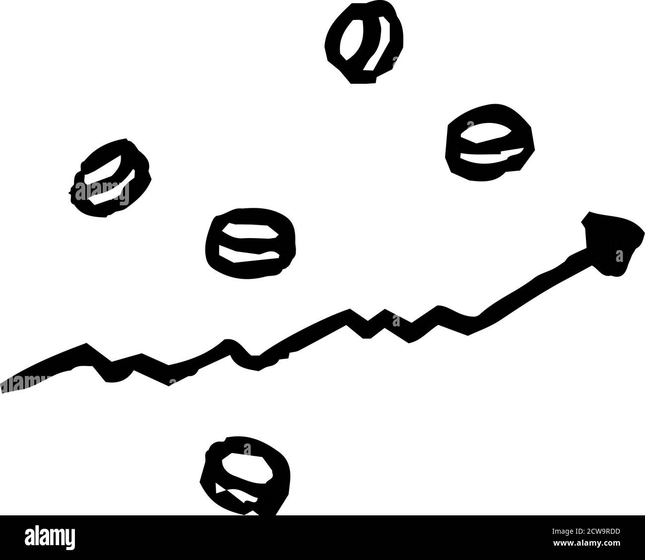 Dies ist eine Illustration der monochromen Illustration, die einen Stock zeigt Preisspitzen gesetzt Stock Vektor