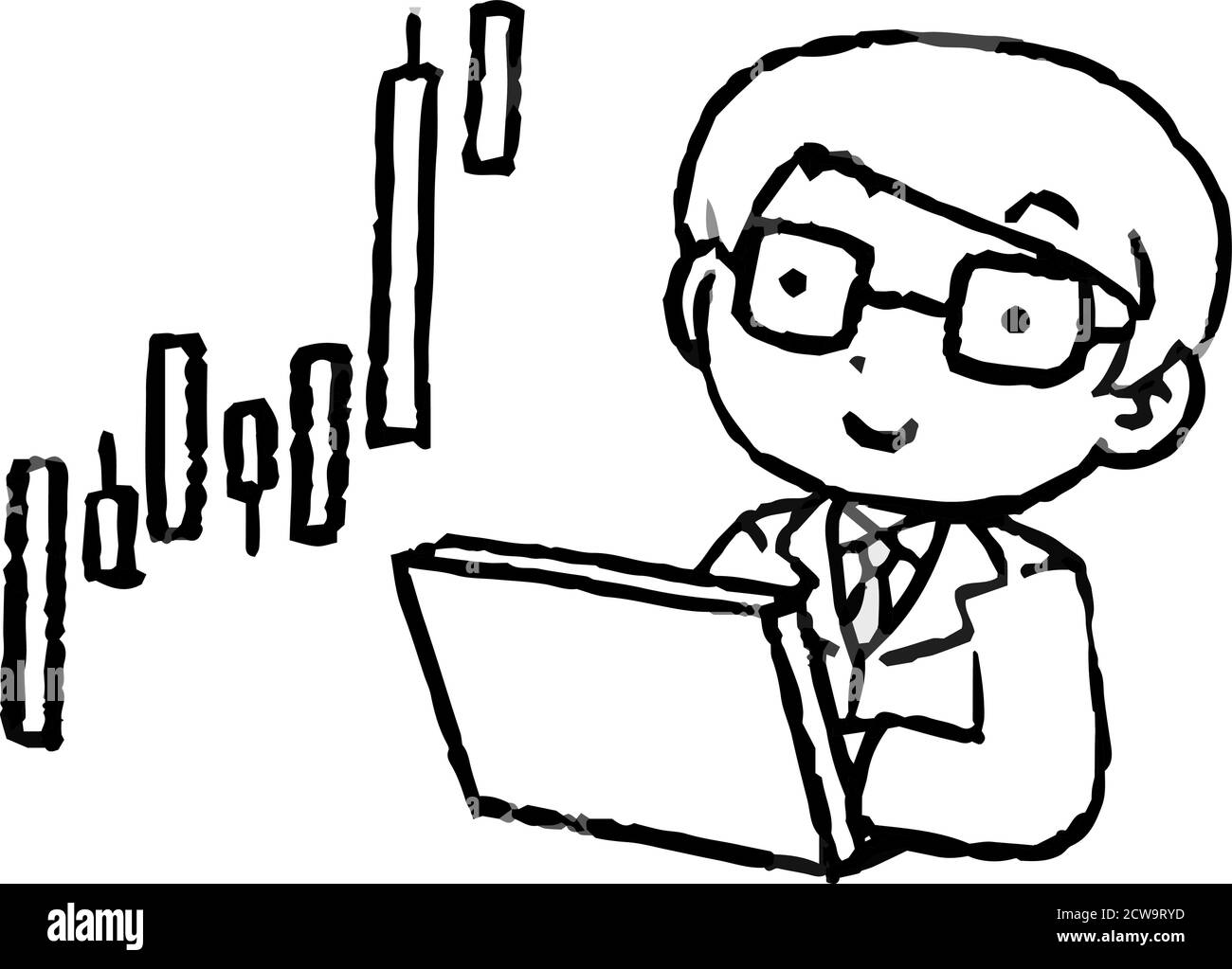 Dies ist eine Illustration von Monochrome Office-Arbeiter, die gemacht Eine Menge Geld durch Investitionen Stock Vektor