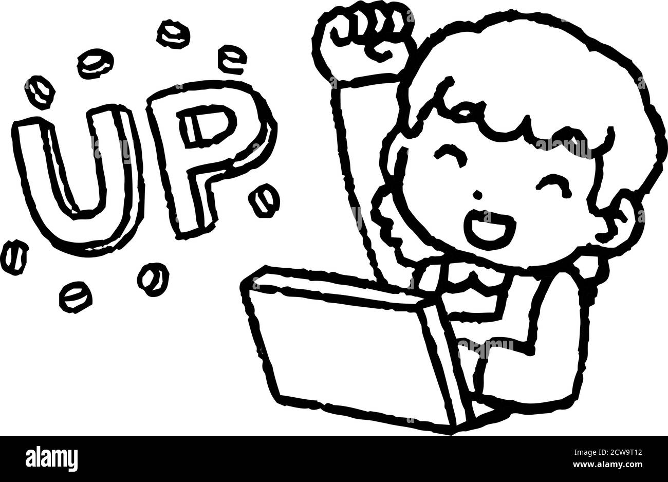 Dies ist eine Illustration von monochrome Hausfrau, die ein gemacht Viel Geld durch Investitionen Stock Vektor