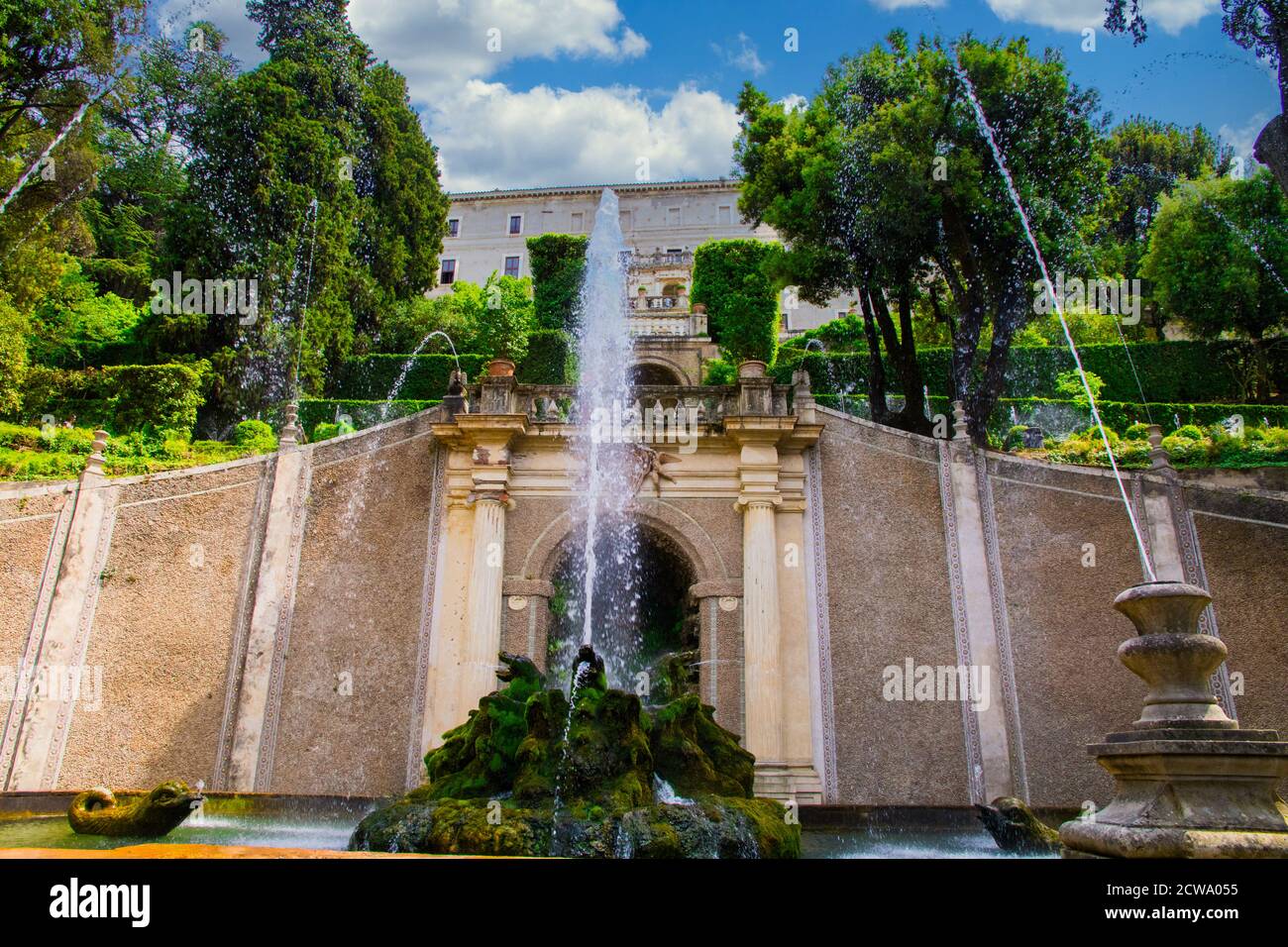 Brunnen in der Villa D'Este in Latium Italien Stockfoto