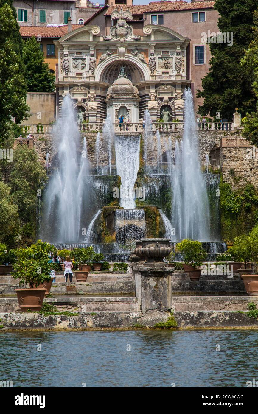 Neptun-Brunnen in der Villa D'Este in Latium Italien Stockfoto