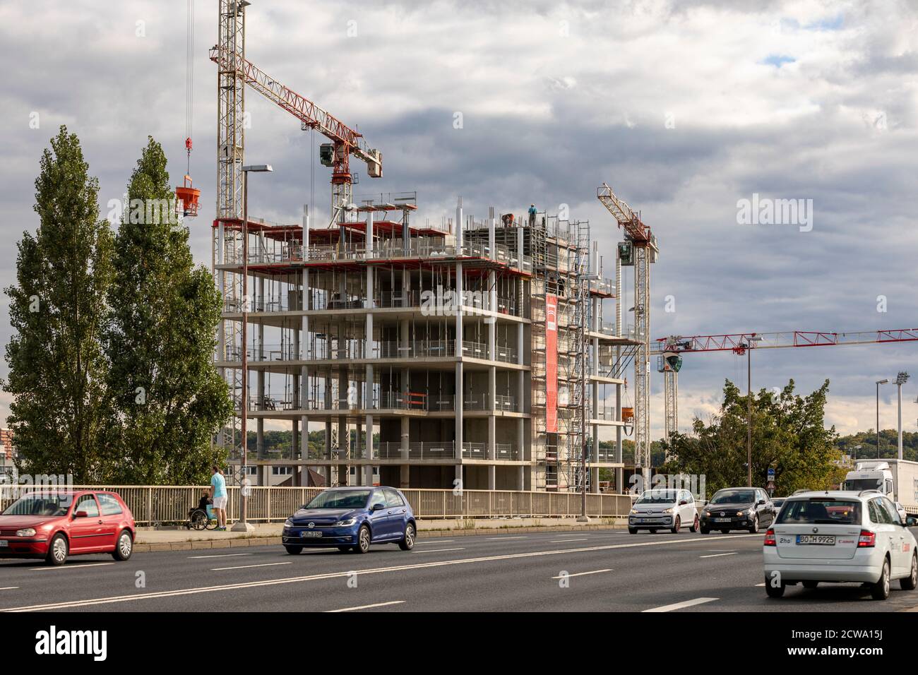 In der Innenstadt von Wolfsburg entstehen neue Büros. Stockfoto