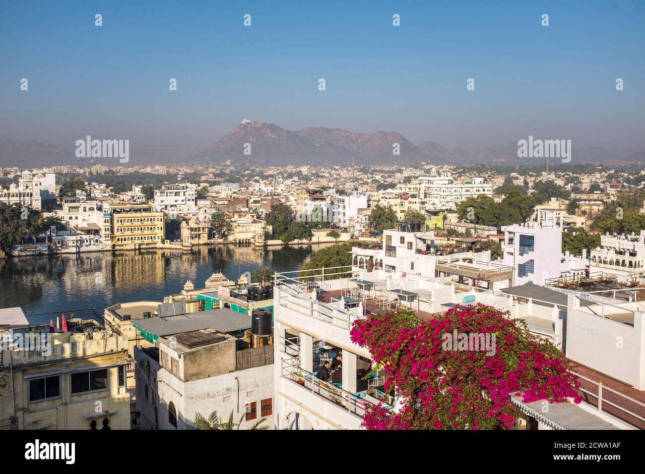 Dächer über Udaipur, in Rajasthan, Indien Stockfoto