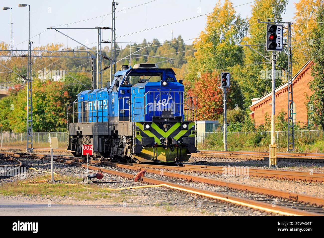 Fenniarail Klasse Dr18 No. 105, CZ Loco baute die Diesel-elektrische Lokomotive der finnischen Firma Fenniarail Oy, die in Salo, Finnland ankam. September 27, 2020. Stockfoto