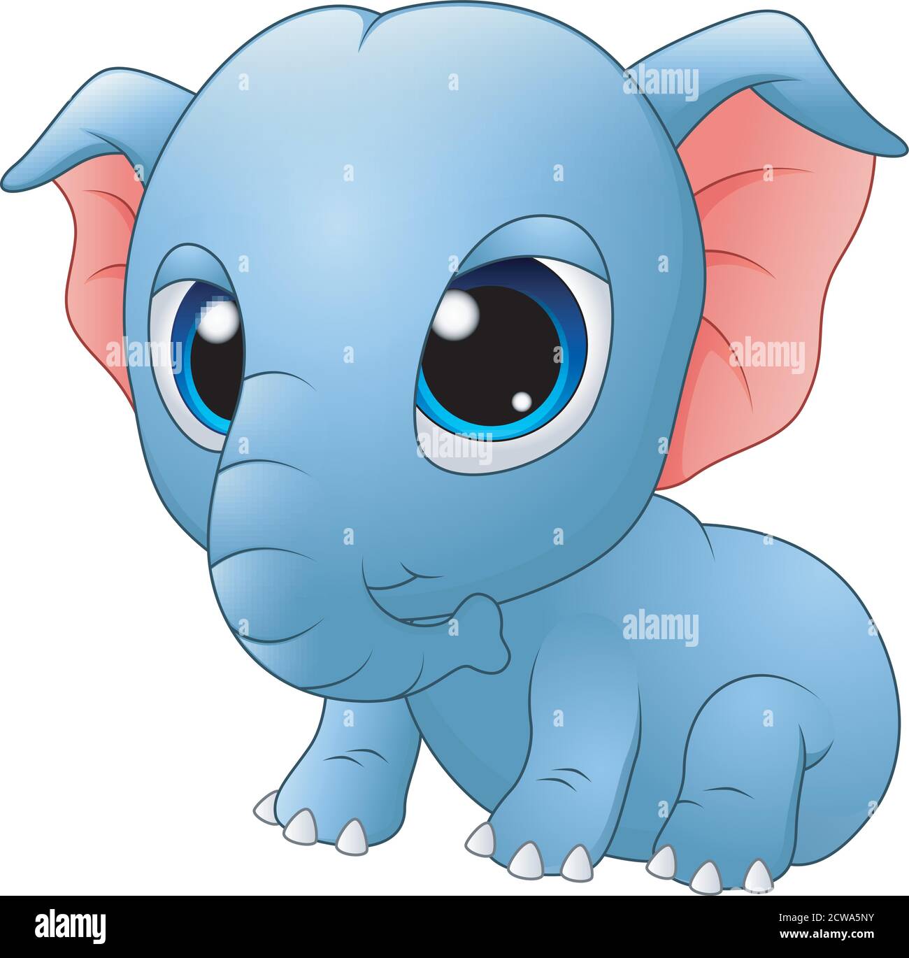 Vektor-Illustration von niedlichen Baby Elefant sitzen Stock Vektor