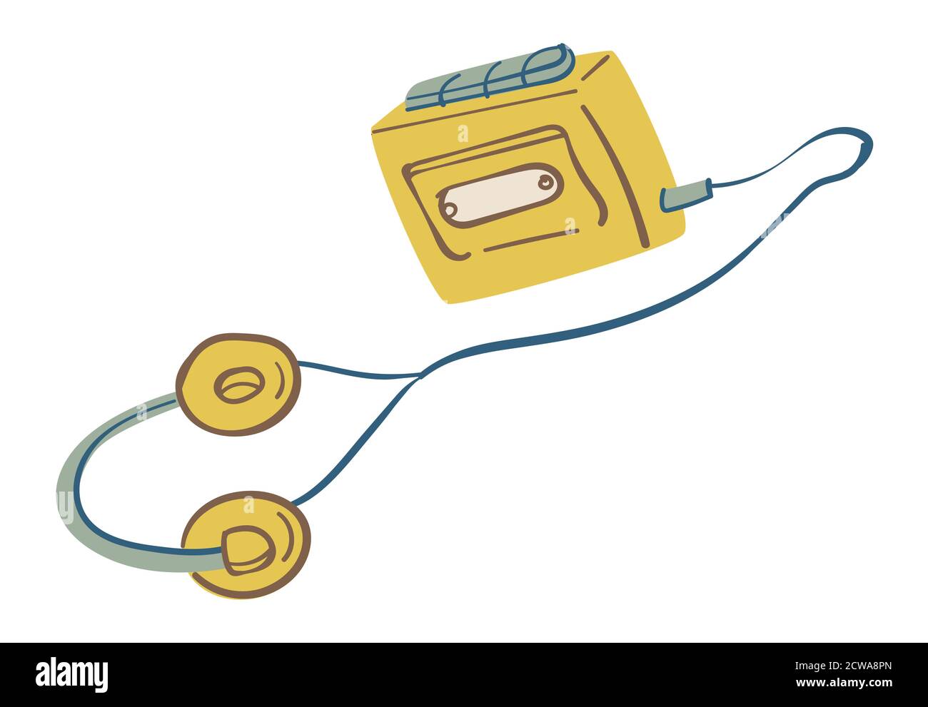 Hören Sie oldschool walkman mit Kopfhörer Vektor Stock Vektor