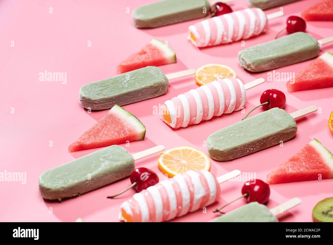 Obst und Eisstock Stockfoto