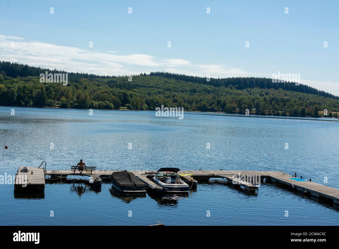 Limousin Region, Ufer des Sees von Vassiviere, Creuse und Haute Vienne Departements. Nouvelle-Aquitaine. Frankreich Stockfoto